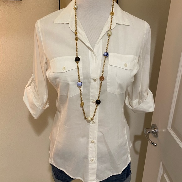 James Perse Button up - white size 2 - Picture 2 of 5